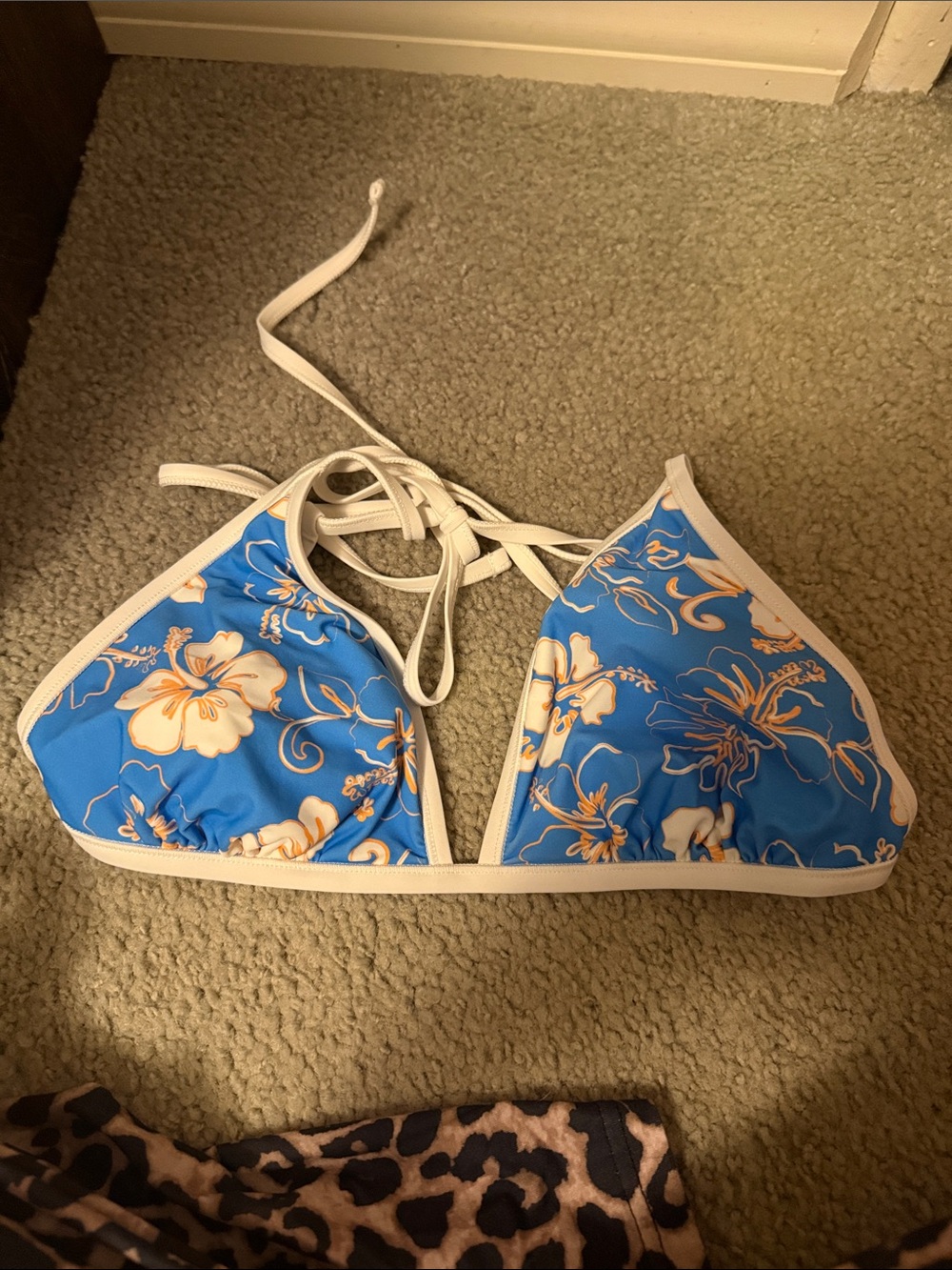 wild fable Blue Floral Triangle Bikini Top